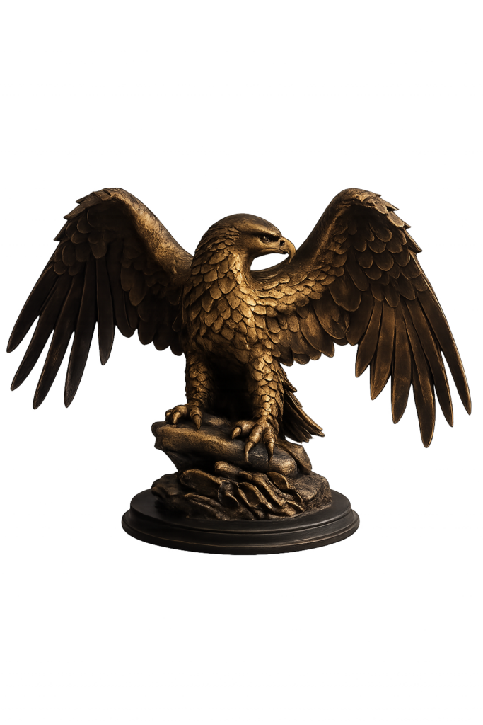 Estatua de Águia Ouro Envelhecido