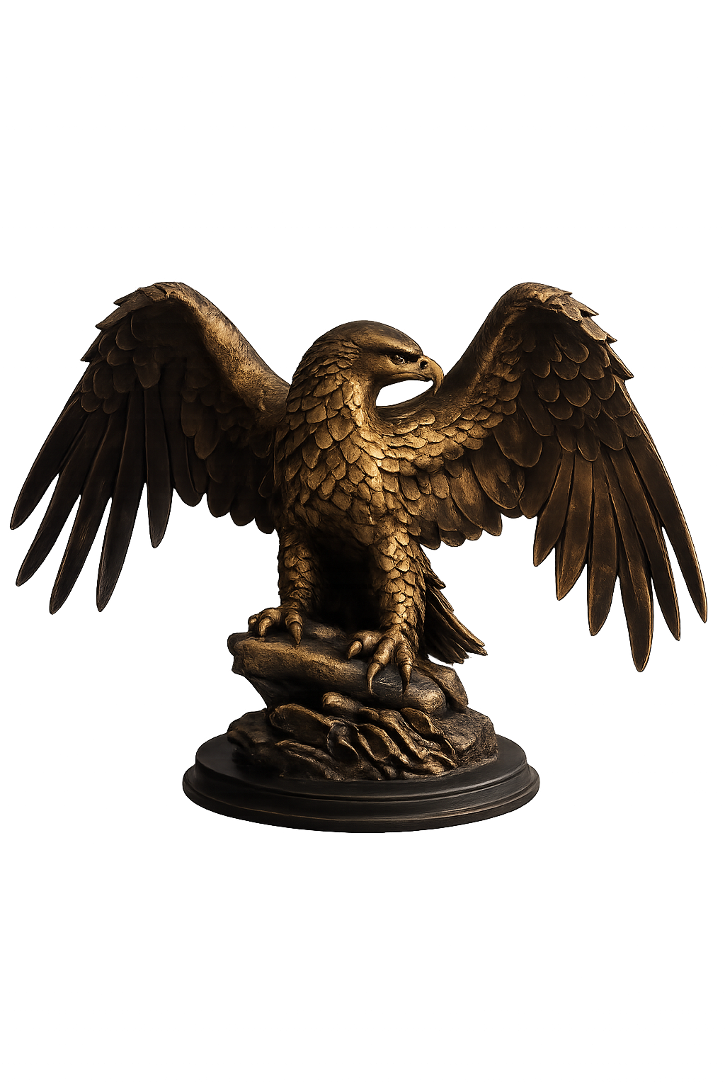 Estatua de Águia Ouro Envelhecido