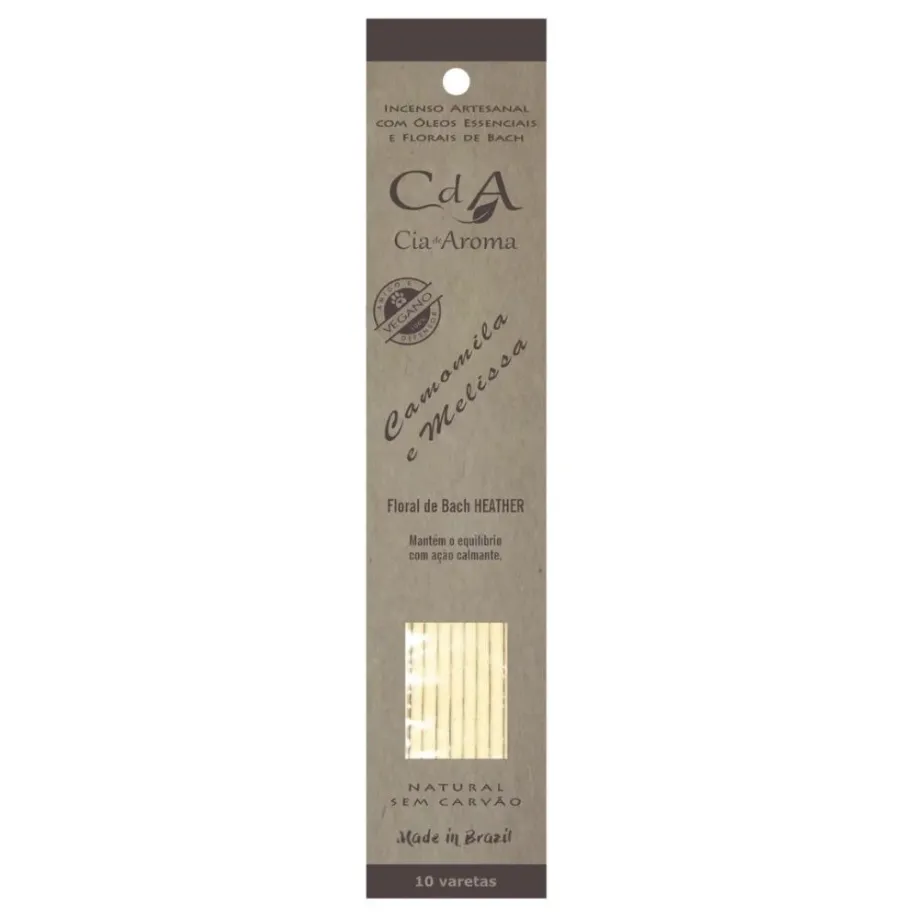 Incenso Cia de Aroma Natural Vareta - Camomila e Melissa